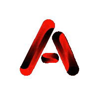 a red and black letter a with a white background