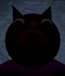 a silhouette of a black cat with a purple shirt on