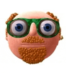 a cartoon character with glasses and a beard is wearing a mask .