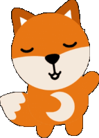 a cartoon of a fox with its eyes closed and a smile on its face