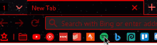 a computer screen with a search bar that says search with bing or enter add on it