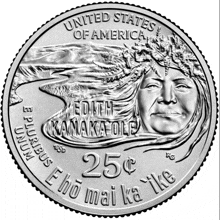 a silver coin from the united states of america with a woman 's face on it