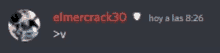 a blurred image of a person with the name elmercrack30 written in red