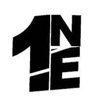 a black and white logo with the number 1 and the letter e .