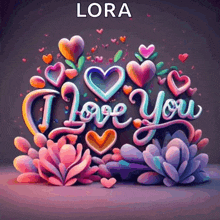 a colorful poster that says i love you