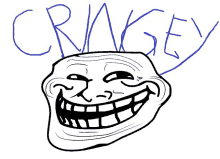 a drawing of a troll with the word cringe written above it