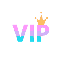 the word vip with a crown on it