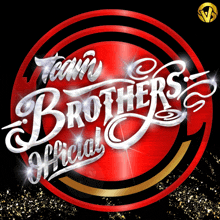 a logo for team brothers official is displayed on a red and black background