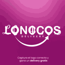 a logo for longcos delivery is displayed on a pink background