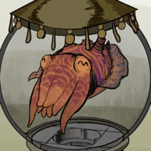 a cartoon drawing of a octopus in a cage