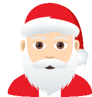 a cartoon drawing of santa claus with a white beard and a red hat