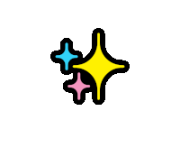 a colorful icon with three stars on a white background .