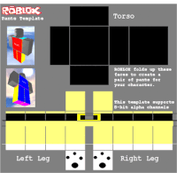 a picture of a roblox pants template with a black torso and yellow pants