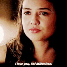 a woman is crying and says i love you kol mikaelson