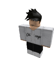 a roblox character is wearing a white chicago shirt