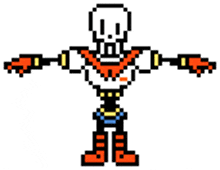 a pixel art drawing of papyrus from undertale