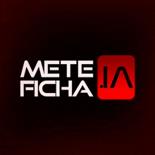 a logo for mete ficha is shown on a dark background