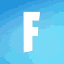 the letter f is on a blue background .