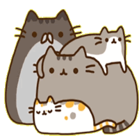 three cats are stacked on top of each other