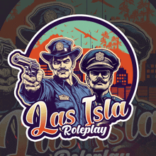 a logo for las isla roleplay shows two police officers