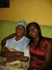 an older woman wearing a shirt that says rio de santo anta