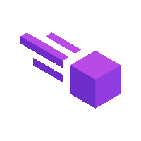 a purple cube with a few lines on it