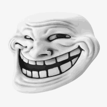 a white troll face with a big smile