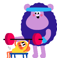 a cartoon illustration of a sheep lifting a barbell next to another sheep