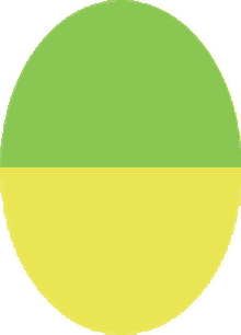 a green and yellow circle with a half of it green and the other half yellow .