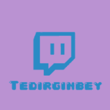 a purple background with a blue twitch logo and the name tedirinbey