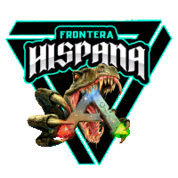 a logo for frontiera hispana shows a dinosaur