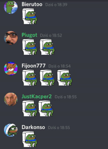 a screenshot of a discord conversation between bierutoo piugot fijoon777 and darkonso