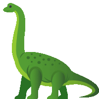 a cartoon drawing of a green dinosaur with spots on its body