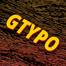 the word gtypo is written in yellow letters on a black background