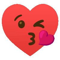 a red heart is blowing a kiss and has the number 3 on its face