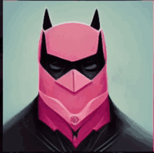 a drawing of a pink batman in a suit