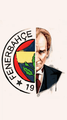 a logo for fenerbahce with a man in a suit