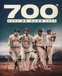 a poster for the 700 hr club shows a group of baseball players