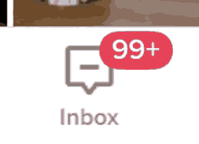 a red notification that says 99+ is above the inbox icon