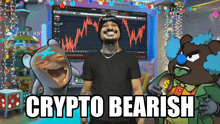 a cartoon of a man and a bear with the words crypto bearish