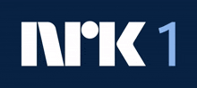 a blue background with white letters that read nrk 1