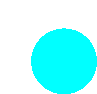 a light blue circle is on a white background