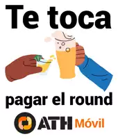 a poster that says te toca pagar el round oath movil