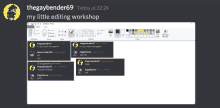 a screenshot of the gaybender69 's little editing workshop on a computer