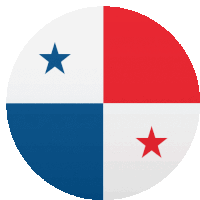 a red white and blue circle with a blue star in the center