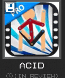 the app icon for acid pro is shown on a black screen