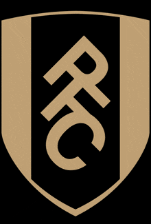 a black and gold shield with the letter rfc on it