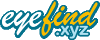 a logo for eyefind.xyz is blue and yellow