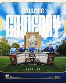 a poster for college gameday on september 28th