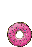 a donut with pink frosting and sprinkles on it